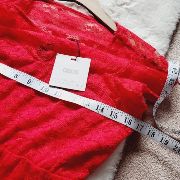ASOS Red Lace Dress - Picture 6 of 8